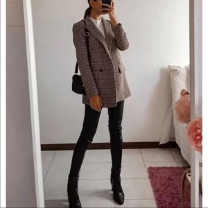 Autumn Plaid Double Breasted Blazer